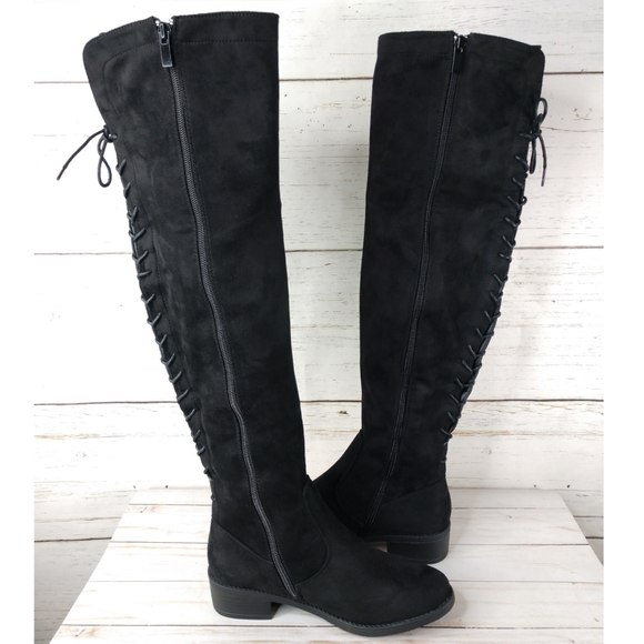 Top Moda Over The Knee Faux Suede Boots - Picture 5 of 11